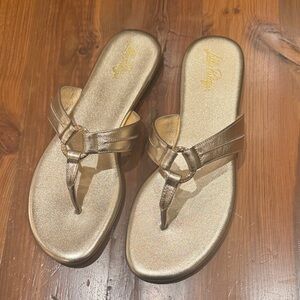 Lilly Pulitzer Mckim Sandal Gold New size 10